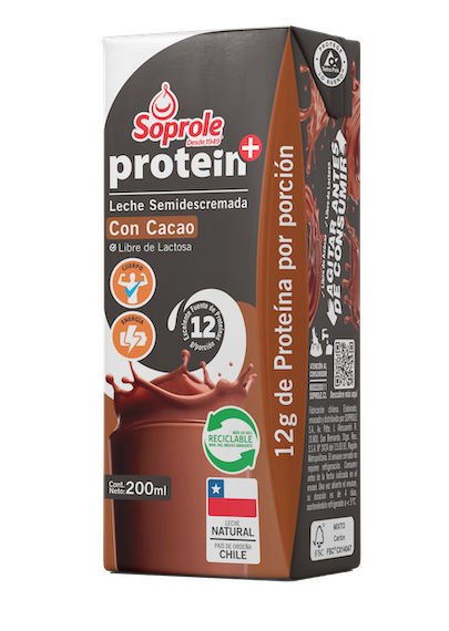 Leche Protein+ semidescremada con cacao 200 ml